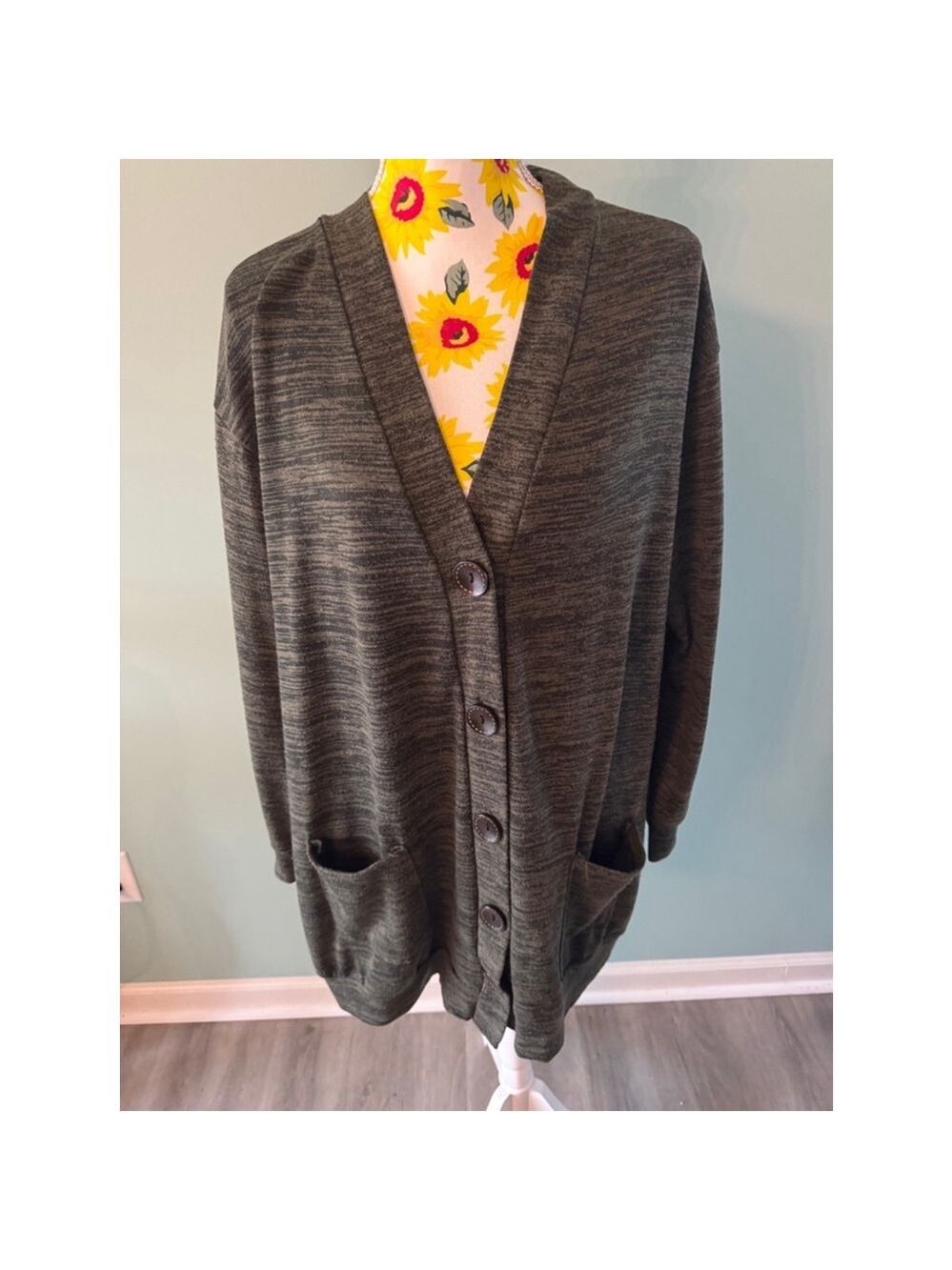 Women's Unbranded Cardigan Sweater XL Dark Green